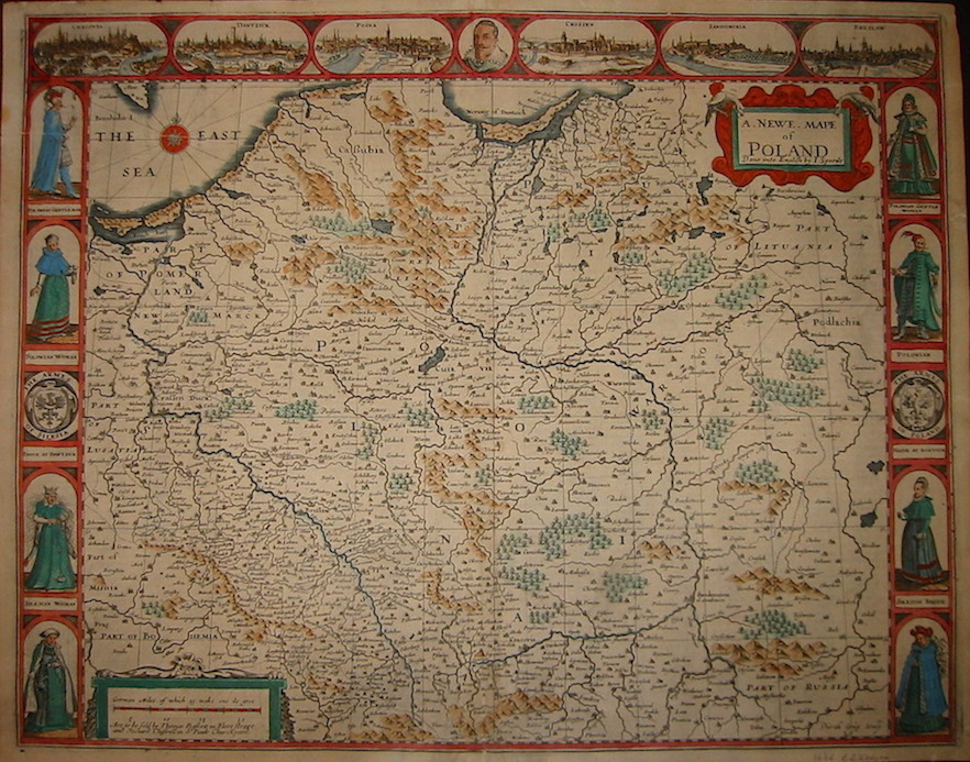 Speed John (1552-1629) A newe mape of Poland. Done into English by I. Speede 1676 Londra
